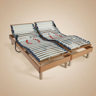 Deux Sommiers Déco Relaxation Electrique Coloris Hêtre