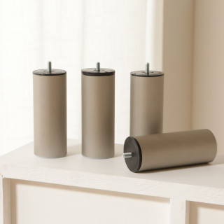 Lot de 4 pieds de lit ronds inox - 17 cm