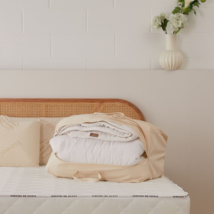 sac de rangement en coton pour couette laine
