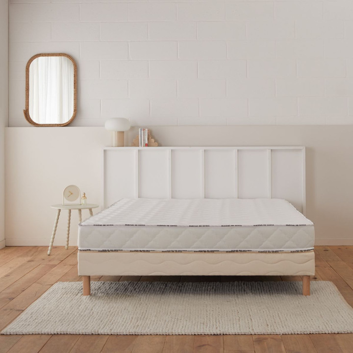 Ensemble lit mal de dos matelas mousse et sommier tapissier Matelas No Stress