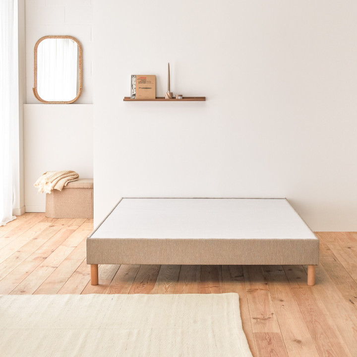 Sommier tapissier tissu déco lattes passive