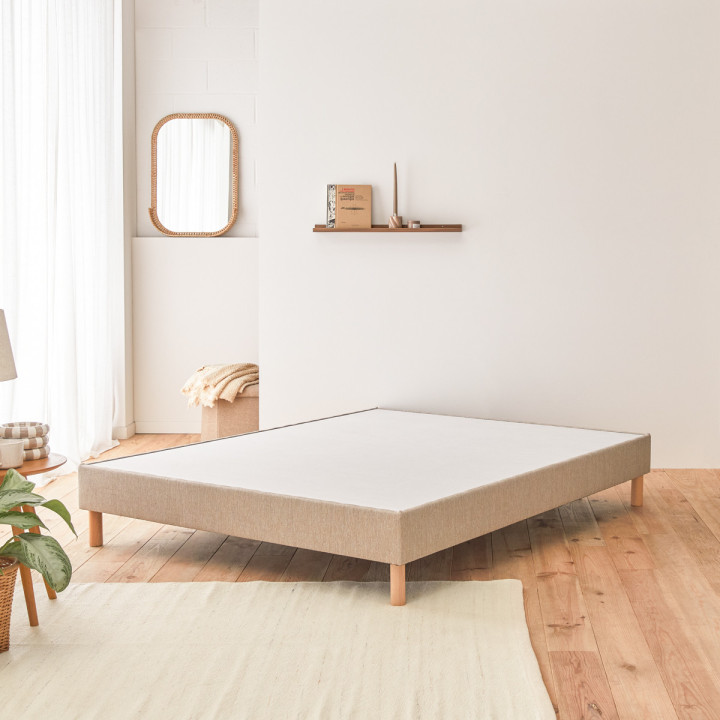 Sommier tapissier tissu déco lattes passive